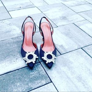 Cinderella Black Crystal Sling Back Pump